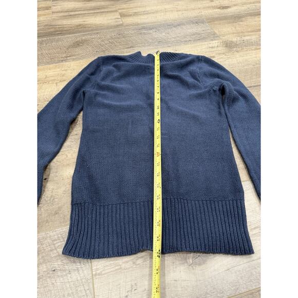 Guess Sweater Womens Small Blue Cable Knit Chunky V Neck Comfort - Picture 5 of 6